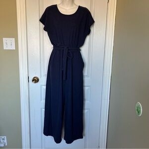 Old Navy Women Jumpsuit Navy Blue Medium Belt